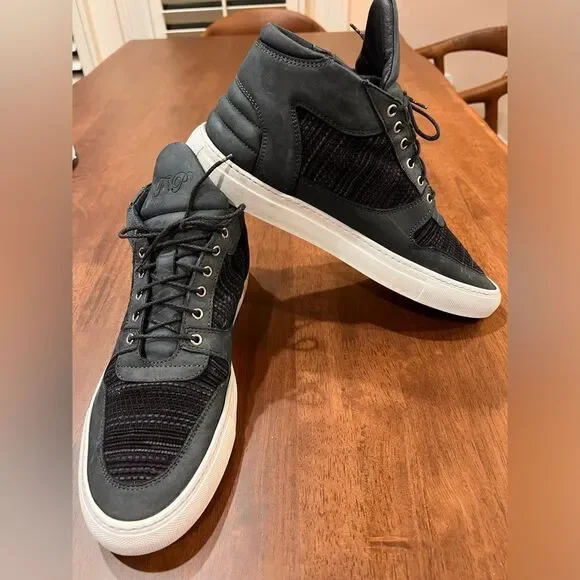 Filling Pieces High Top Sneakers US 11.5–12 Navy Suede Leather Handmade Portugal Filling Pieces High Top Sneakers Men main image 4